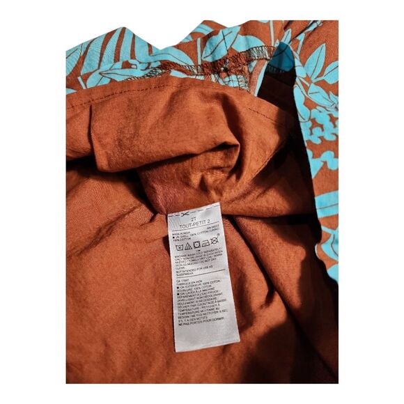 Janie and Jack Brown Blue Leaf Print Dress Size 2T Cotton Tropical Sundress - Picture 7 of 8